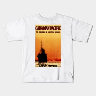 To Canada And United States Cruises Apply Within Vintage Ship Advertisement Kids T-Shirt